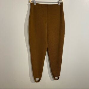 Vintage Biatta ribbed leggings stirrup heel brown stretchy made in Canada